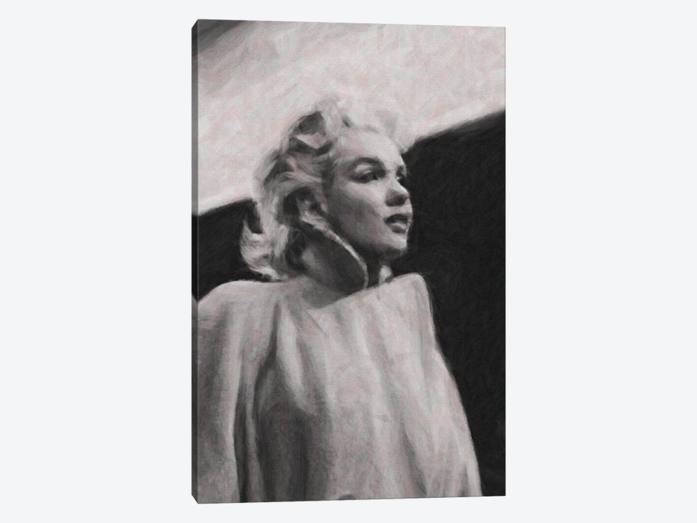 Marilyn Monroe Portrait In Pastel, Acrylics, Graphite On Fabric by Ievgeniia Bidiuk 1-piece Art Print
