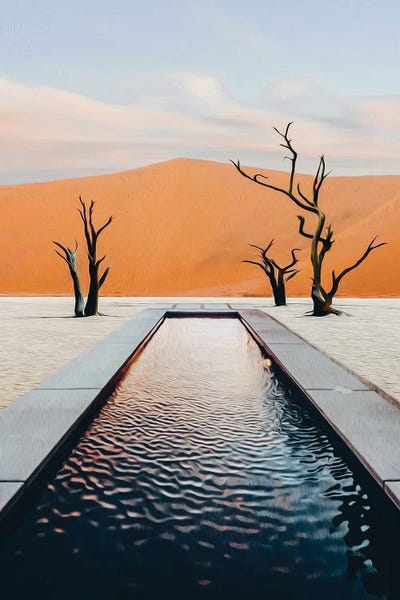 Ievgeniia Bidiuk: Pool In The Desert by Ievgeniia Bidiuk