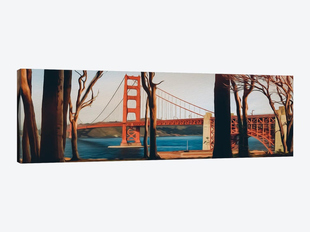 The Park At The Golden Gate Bridge by Ievgeniia Bidiuk 1-piece Art Print