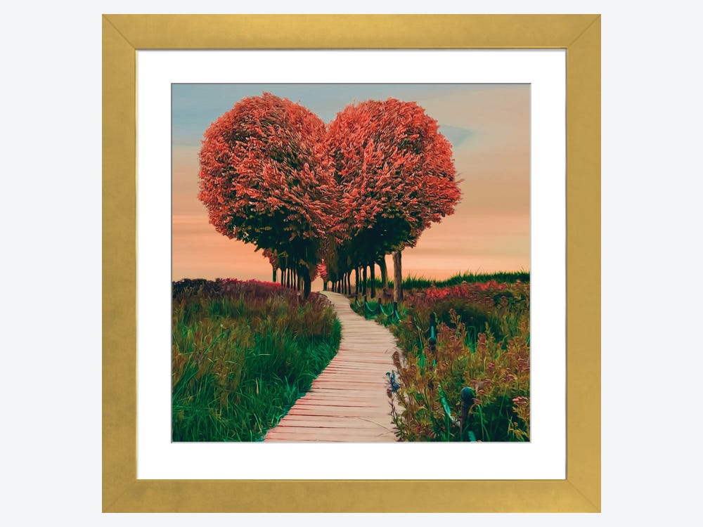 A Wooden Path Leading To A Heart-Shaped - Art Print