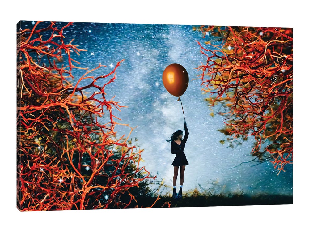 1pc Art Canvas Poster, Lucky Girl Wall Canvas Painting, Pop