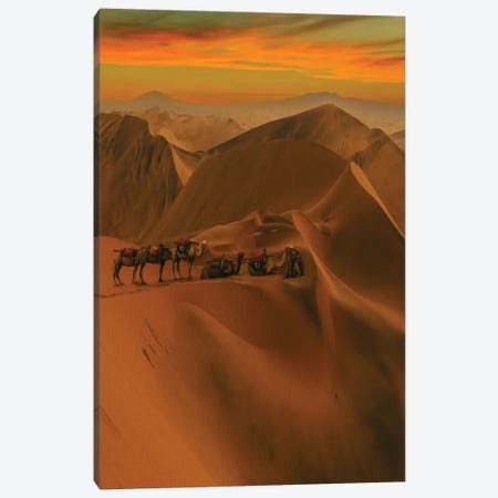 Caravan In The Desert Canvas Print #IVG503} by Ievgeniia Bidiuk Canvas Print