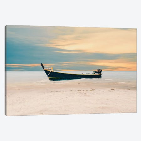 A Canoe On The Sandy Shore Of The Indian Ocean Canvas Print #IVG511} by Ievgeniia Bidiuk Canvas Art