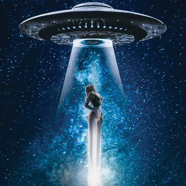Ievgeniia Bidiuk: A Girl And A UFO by Ievgeniia Bidiuk