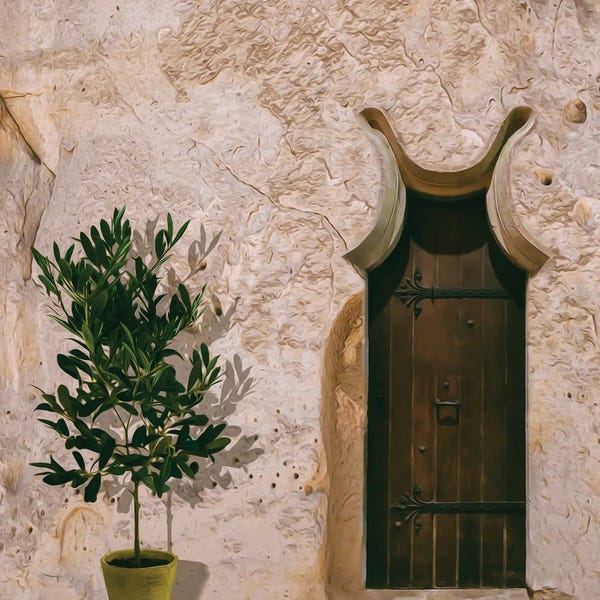 Ievgeniia Bidiuk: Antique Wooden Doors In A Stone House by Ievgeniia Bidiuk