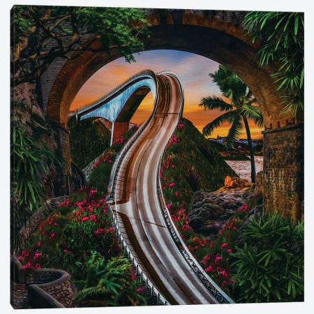 A Steep, Winding Path In The Tropics Canvas Print #IVG549} by Ievgeniia Bidiuk Art Print