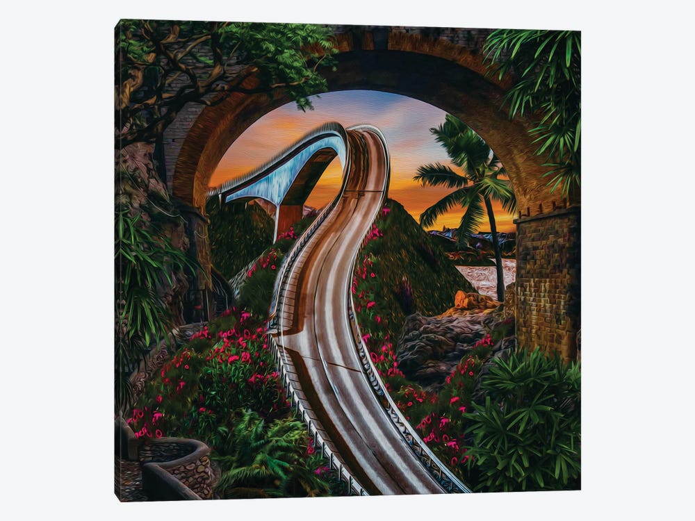 A Steep, Winding Path In The Tropics by Ievgeniia Bidiuk 1-piece Canvas Print