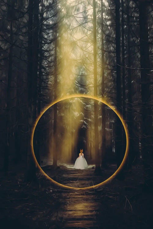 The Princess Behind The Arch Of Fire In The Woods