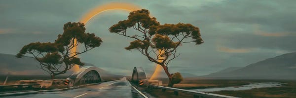 Ievgeniia Bidiuk: The Sunny Arch Over The Bridge by Ievgeniia Bidiuk