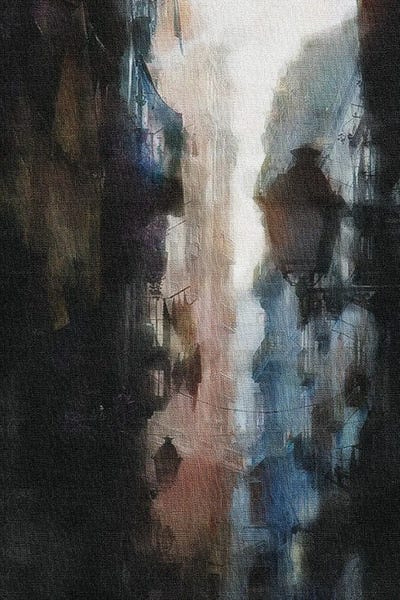 A Street In The Old Town by Ievgeniia Bidiuk framed wall art