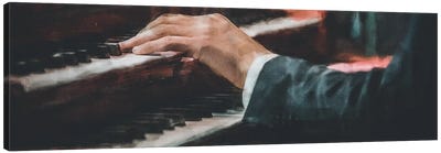 The Hand On The Keys Of The Piano Canvas Art Print - Piano Art