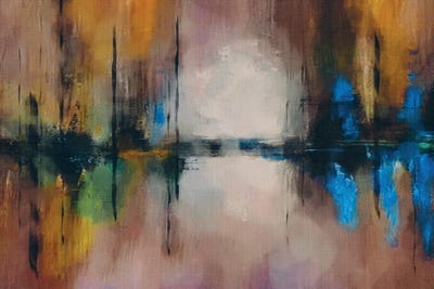 Acrylic Abstraction With Warm Accents by Ievgeniia Bidiuk framed wall art