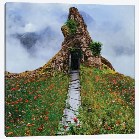 A House At The Top Of A Mountain Hill Canvas Print #IVG589} by Ievgeniia Bidiuk Canvas Art Print
