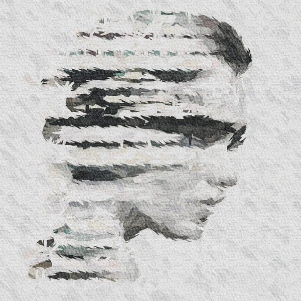 Ievgeniia Bidiuk: A Woman's Face Made Of Torn Pieces by Ievgeniia Bidiuk