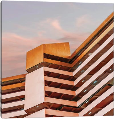 The Facade Of Modern Architecture Canvas Art Print - Sunset Shades