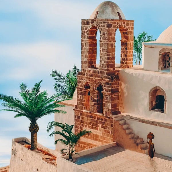 Moroccan Culture: Moroccan Architecture With Palm Trees by Ievgeniia Bidiuk