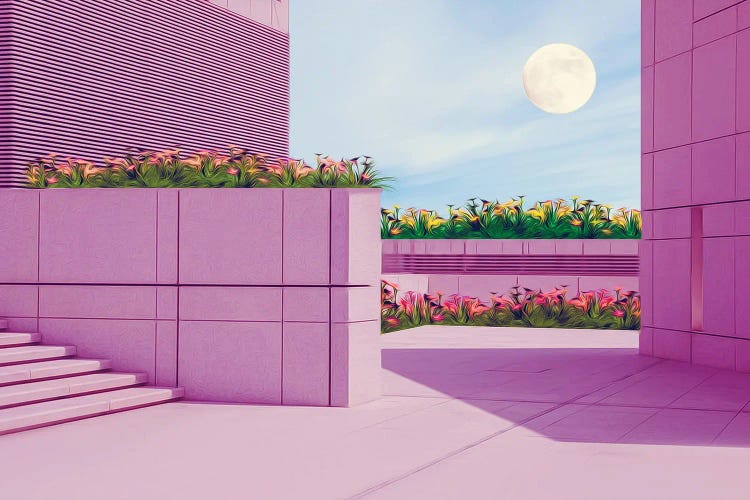 The Architectural Structure Is Lavender In Color