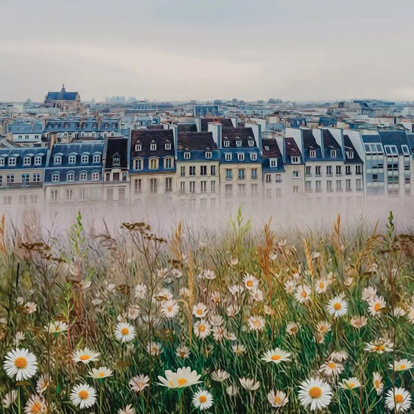 Ievgeniia Bidiuk: Wildflowers And The Old Town by Ievgeniia Bidiuk