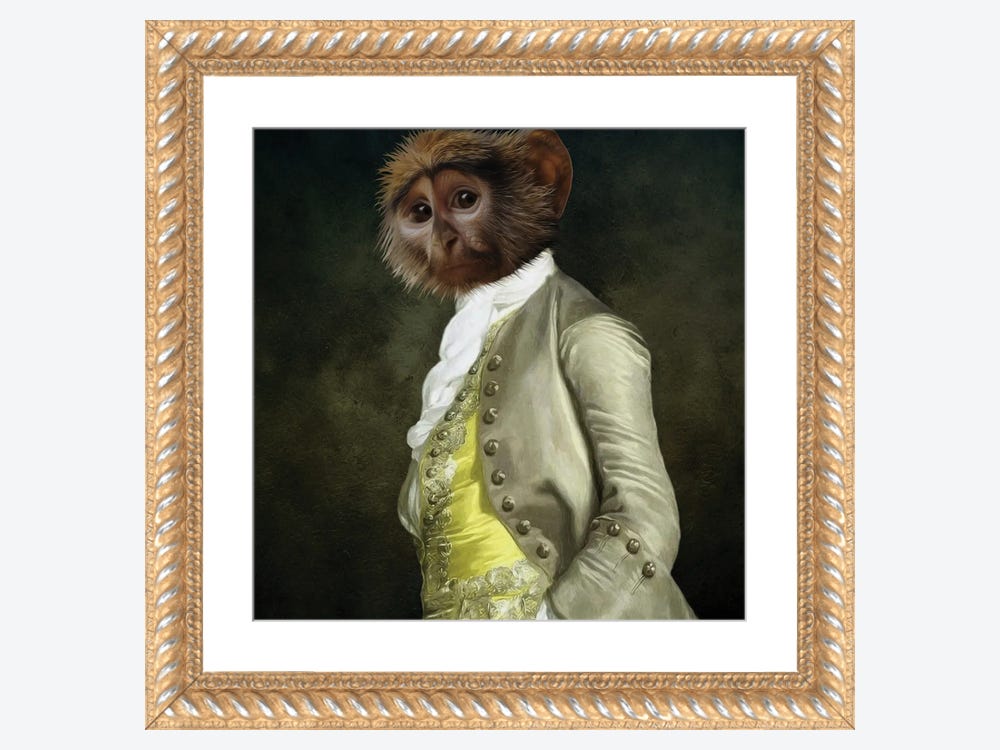 Custom Cap - Monkey Puppet - Monkey Looking Away Meme Portrait Canvas Print  By Lornekeyes - Artistshot
