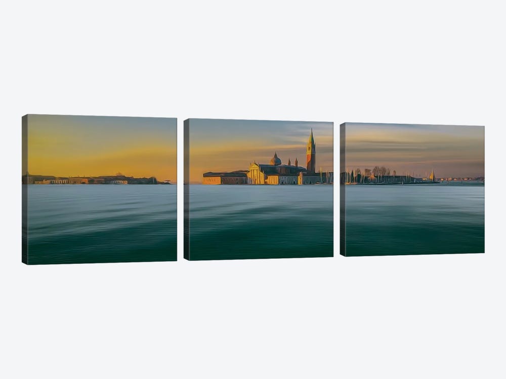 A City On The Horizon by Ievgeniia Bidiuk 3-piece Canvas Art