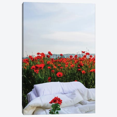 A Bed In A Poppy Field Canvas Print #IVG638} by Ievgeniia Bidiuk Canvas Print