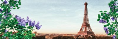 Blooming Lilacs Of The Eiffel Tower by Ievgeniia Bidiuk canvas print