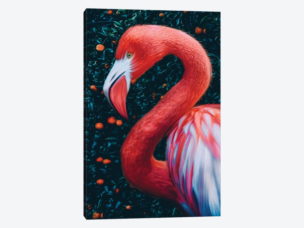 Flamingos In The Mandarin Garden by Ievgeniia Bidiuk 1-piece Canvas Art