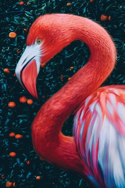 Ievgeniia Bidiuk: Flamingos In The Mandarin Garden by Ievgeniia Bidiuk