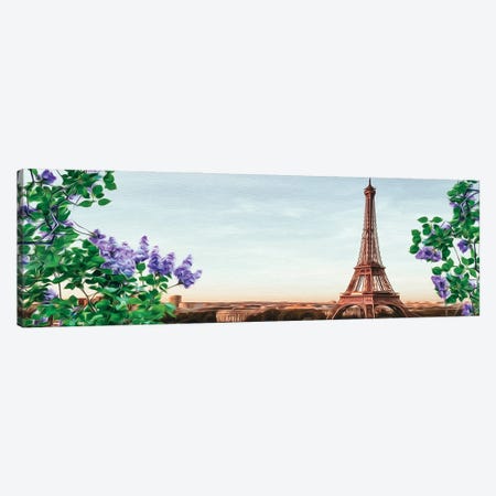 Blooming Lilacs Of The Eiffel Tower Canvas Print #IVG64} by Ievgeniia Bidiuk Canvas Print