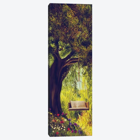 Swing With Pillows On A Big Tree Canvas Print #IVG659} by Ievgeniia Bidiuk Art Print