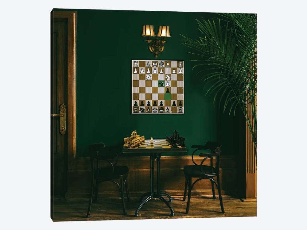 The Chess Room by Ievgeniia Bidiuk 1-piece Canvas Artwork