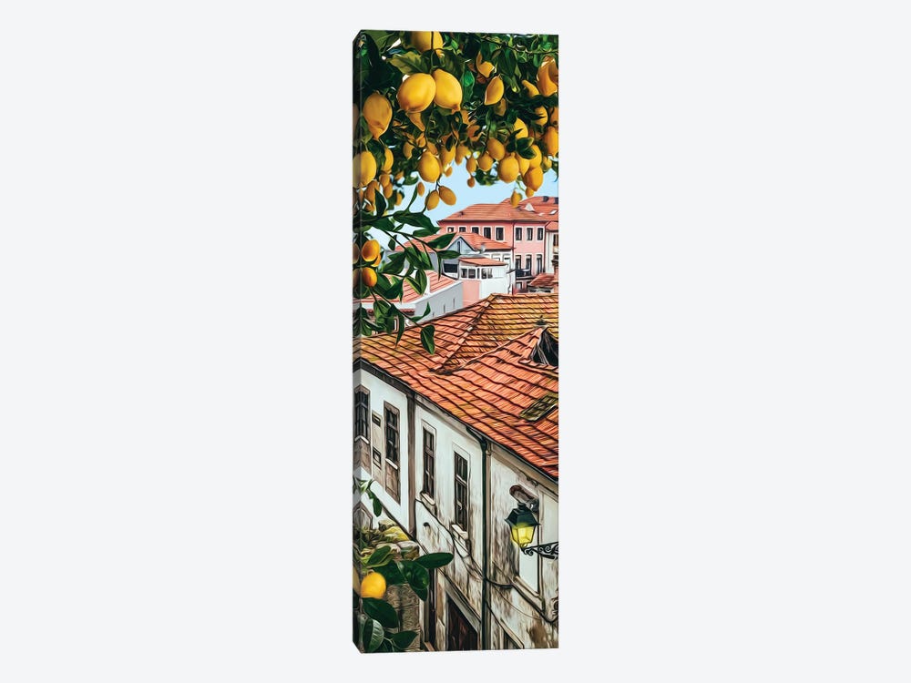 Ripe Lemons On Branches In The Old Town by Ievgeniia Bidiuk 1-piece Canvas Print