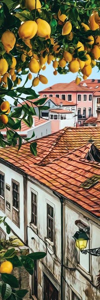Ievgeniia Bidiuk: Ripe Lemons On Branches In The Old Town by Ievgeniia Bidiuk