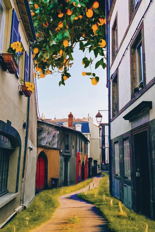 Sunny Street In The Spanish Old Town