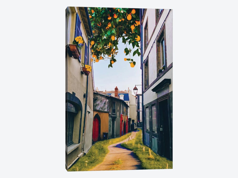 Sunny Street In The Spanish Old Town by Ievgeniia Bidiuk 1-piece Canvas Art Print
