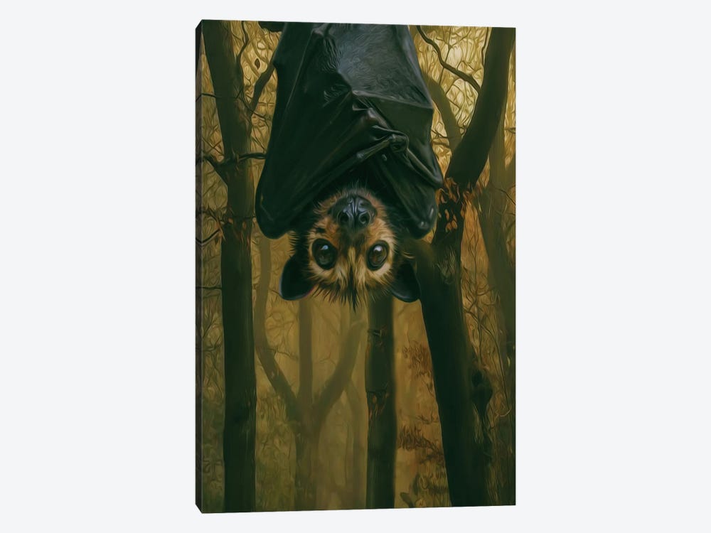 A Bat In A Dark Forest by Ievgeniia Bidiuk 1-piece Art Print