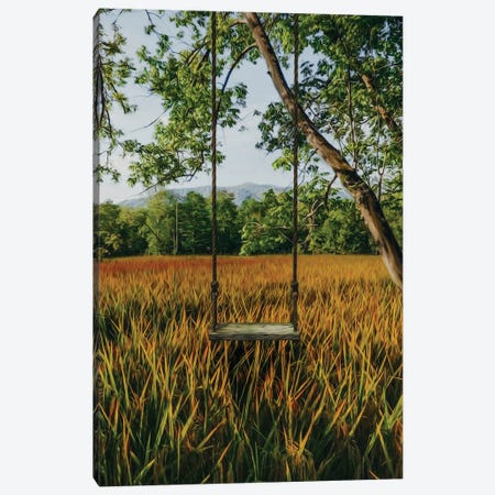 Swing In The Woods In A Clearing Canvas Print #IVG697} by Ievgeniia Bidiuk Canvas Wall Art