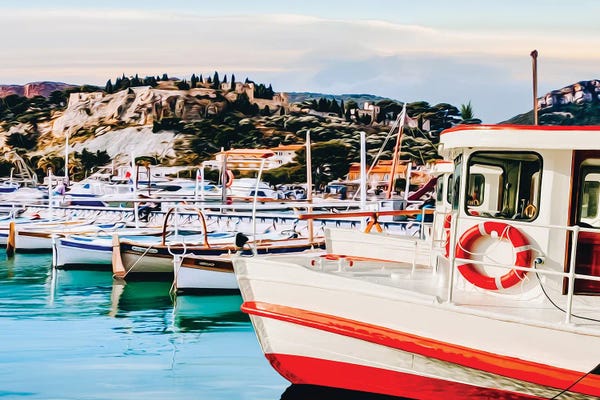 Ievgeniia Bidiuk: Lifeboat On The Shore Of The Old City by Ievgeniia Bidiuk