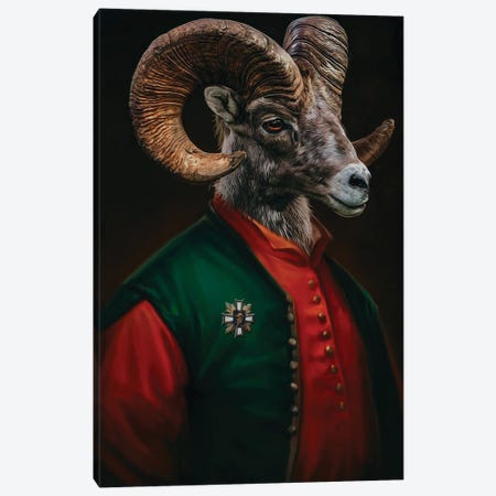 Portrait Of A Mouflon Screwjack Canvas Print #IVG705} by Ievgeniia Bidiuk Canvas Wall Art