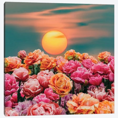 Morning Sunshine And Park Roses Canvas Print #IVG717} by Ievgeniia Bidiuk Canvas Art Print