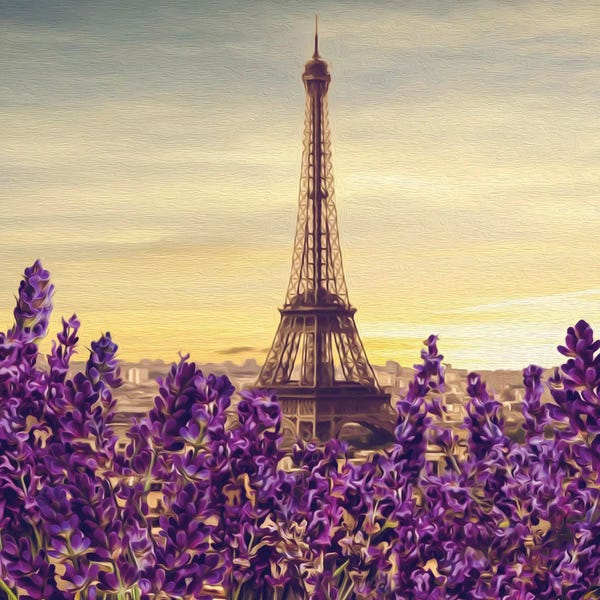 Herbs: Blooming Lavender Against Of Paris by Ievgeniia Bidiuk