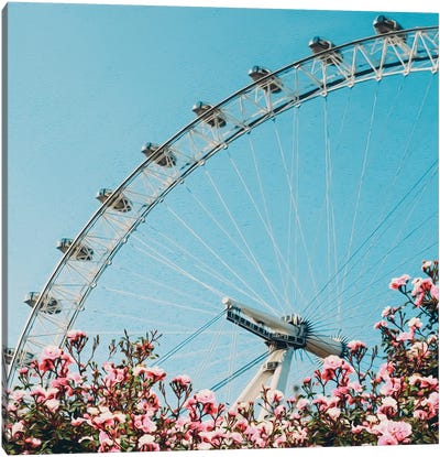 Pink Roses Of The Ferris Wheel Canvas Art Print - Ferris Wheels