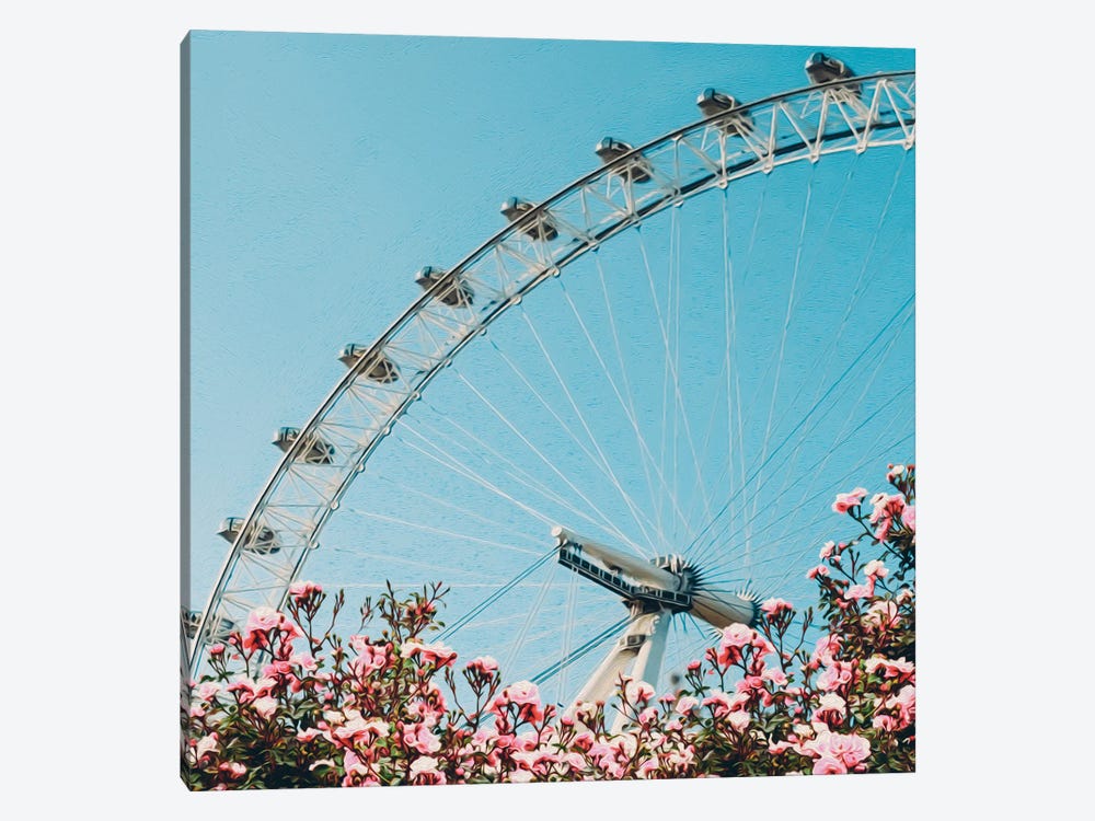 Pink Roses Of The Ferris Wheel by Ievgeniia Bidiuk 1-piece Canvas Print