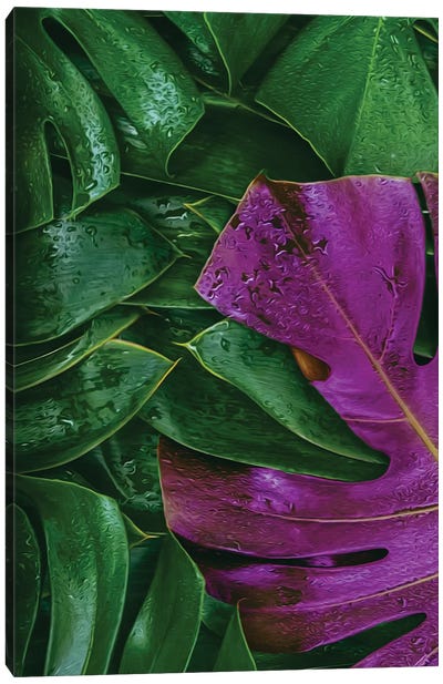 Purple And Green Monster Canvas Art Print - Ievgeniia Bidiuk