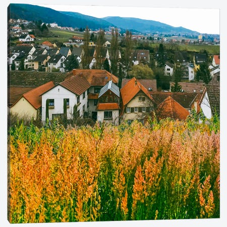 Blooming Meadow Grass Against The Backdrop Of An Old City In Europe Canvas Print #IVG739} by Ievgeniia Bidiuk Canvas Artwork