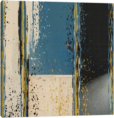 Abstraction Of Black, Blue, Yellow And Beige On Fabric Canvas Art Print - Ievgeniia Bidiuk