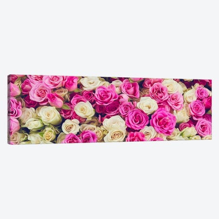 Cream And Pink Roses In A Bouquet Canvas Print #IVG748} by Ievgeniia Bidiuk Canvas Art Print