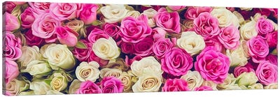 Cream And Pink Roses In A Bouquet Canvas Art Print - Ievgeniia Bidiuk