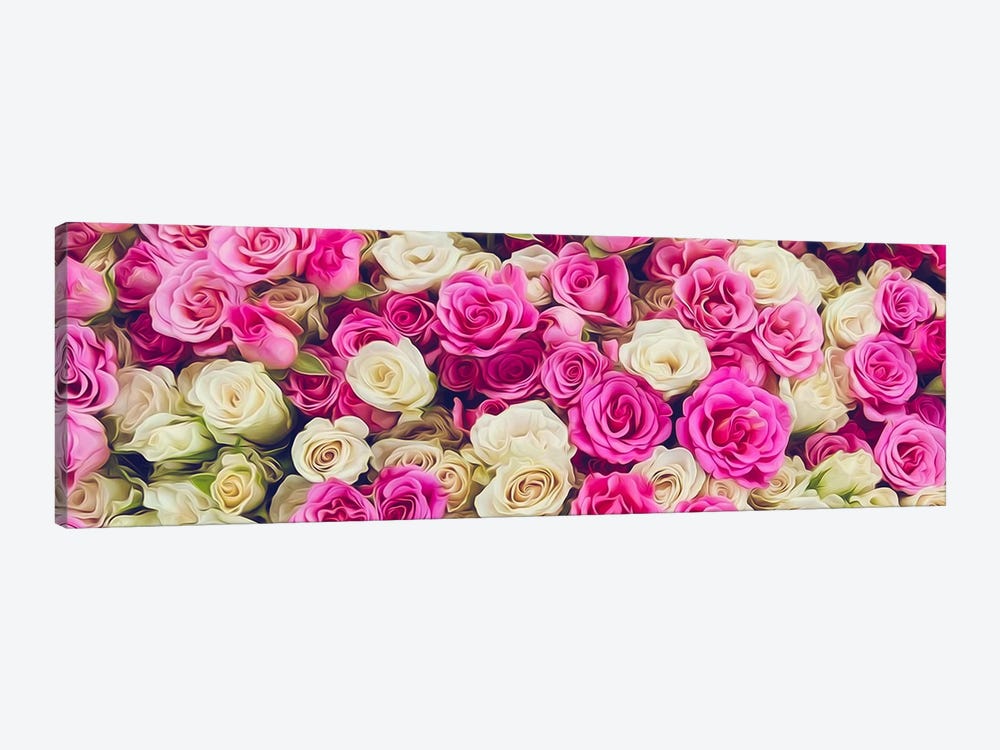 Cream And Pink Roses In A Bouquet by Ievgeniia Bidiuk 1-piece Art Print