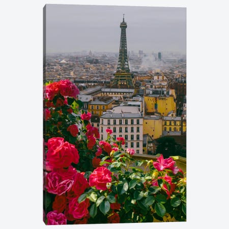 Flowering Roses On The Terrace In Paris Canvas Print #IVG753} by Ievgeniia Bidiuk Canvas Art